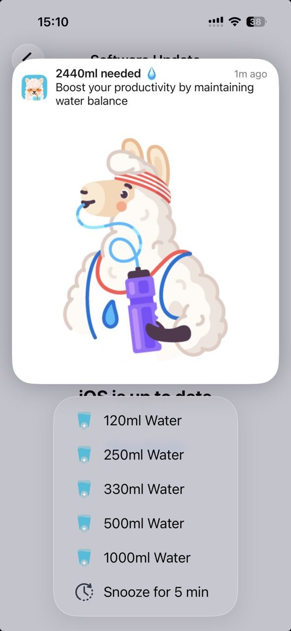 Aucun bug trouvé lors de la configuration des rappels d’hydratation intelligents