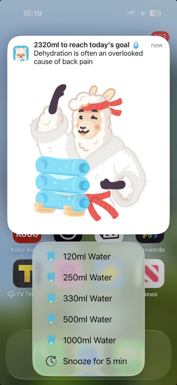 Aucun bug trouvé lors de la configuration des rappels d’hydratation personnalisés