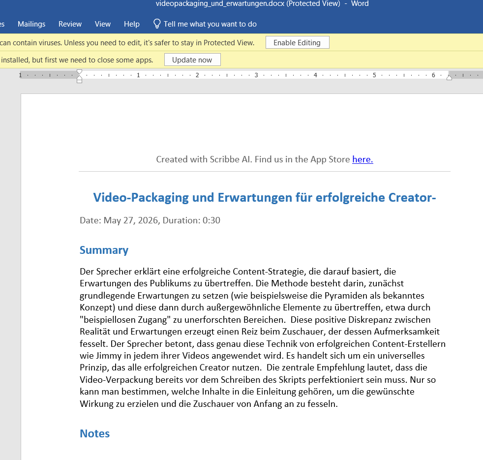 Le lien hypertexte de l’App Store est manquant dans l’exportation PDF, alors qu’il est présent dans l’exportation Word/DOCX