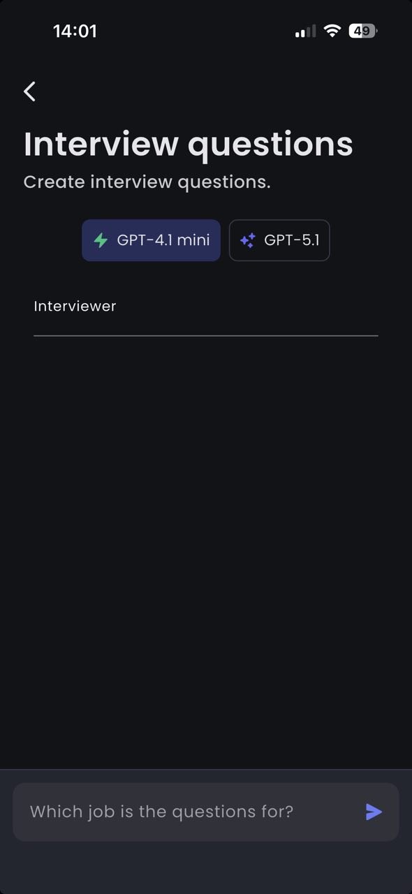 Le libellé du champ « Interviewer » n’est pas visible dans le type de conversation « Questions d’entretien » en mode clair
